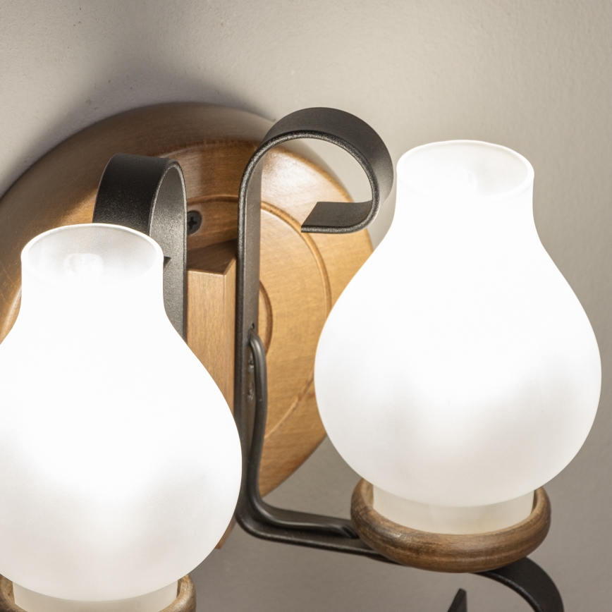 Brilagi - Nástenné svietidlo ROATA APLICA 2xE14/40W/230V buk/orech