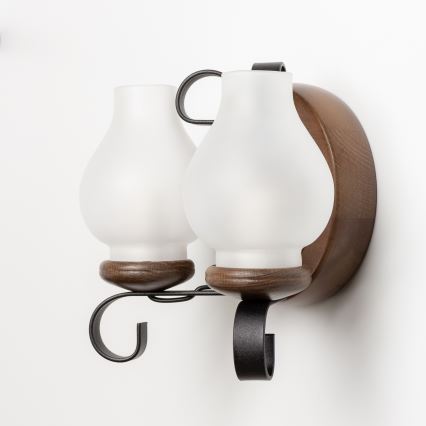 Brilagi - Nástenné svietidlo ROATA APLICA 2xE14/40W/230V buk/orech