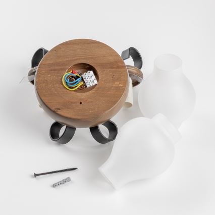 Brilagi - Nástenné svietidlo ROATA APLICA 2xE14/40W/230V buk/orech