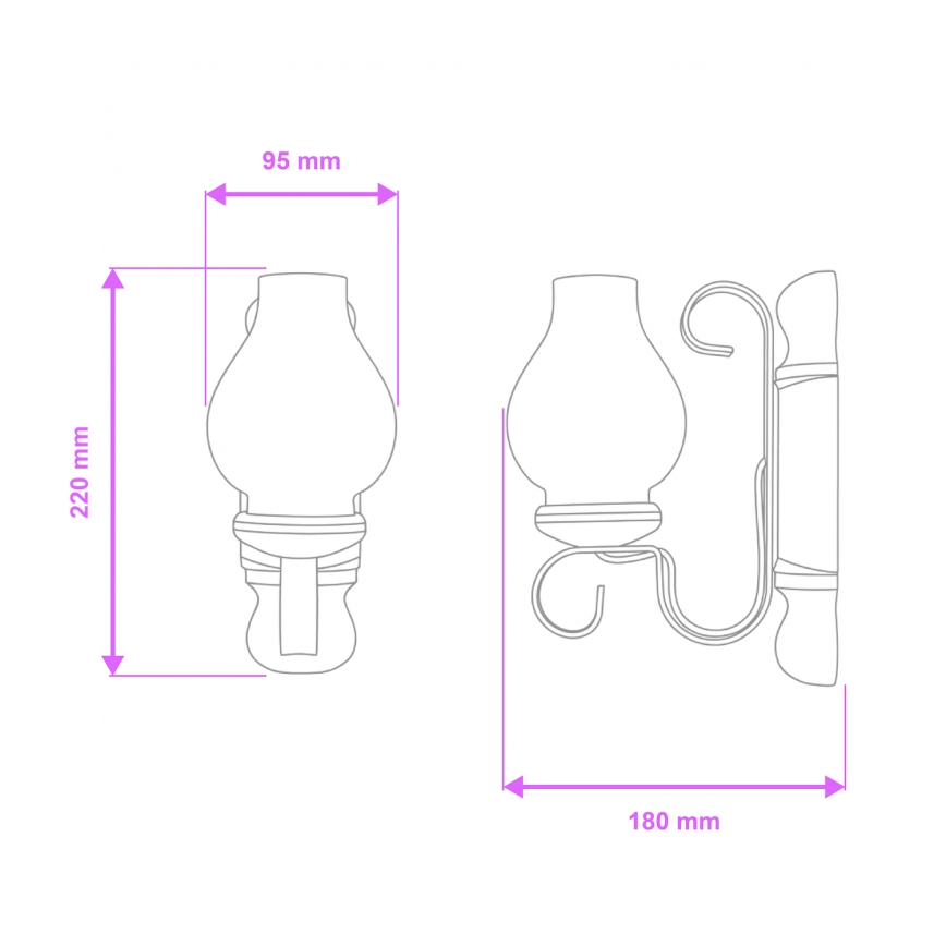 Brilagi - Nástenné svietidlo RUSTIC 1xE14/40W/230V buk/orech