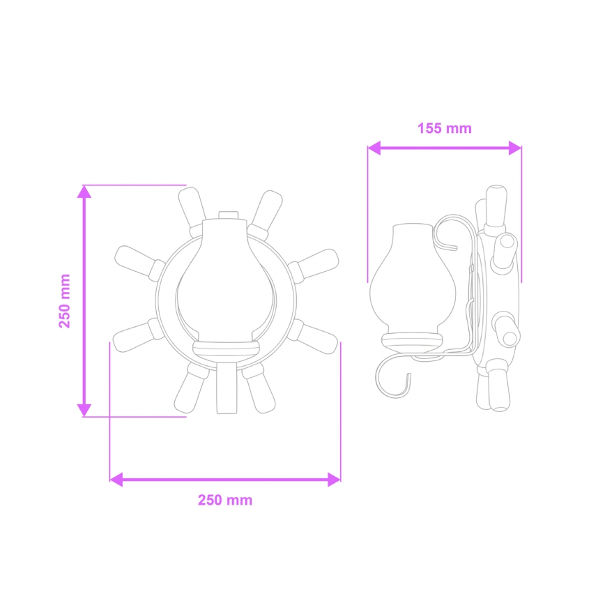 Brilagi - Nástenné svietidlo TIMONA 1xE14/40W/230V buk/orech