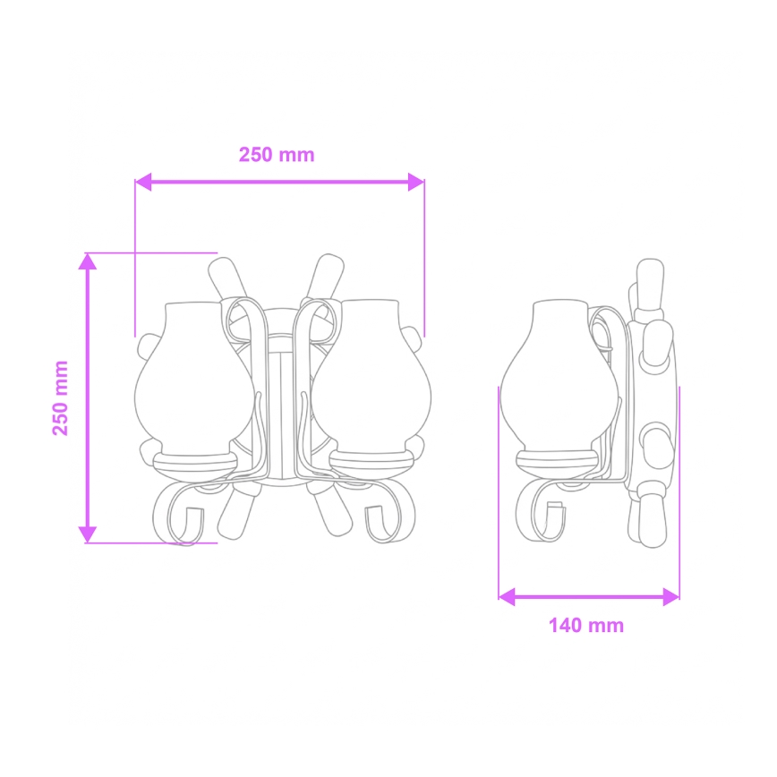 Brilagi - Nástenné svietidlo TIMONA 2xE14/40W/230V buk