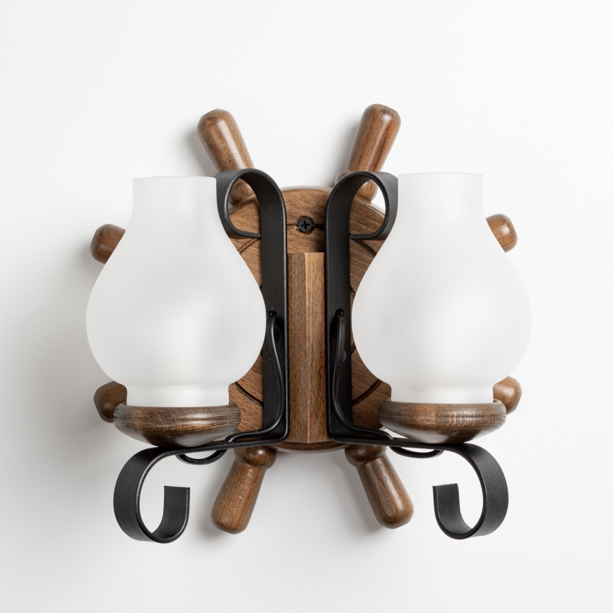 Brilagi - Nástenné svietidlo TIMONA 2xE14/40W/230V buk/orech