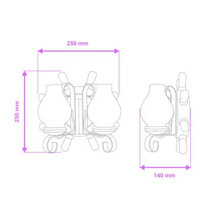 Brilagi - Nástenné svietidlo TIMONA 2xE14/40W/230V buk/orech