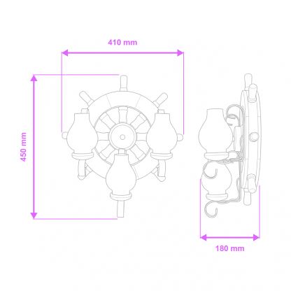 Brilagi - Nástenné svietidlo TIMONA 3xE14/40W/230V buk