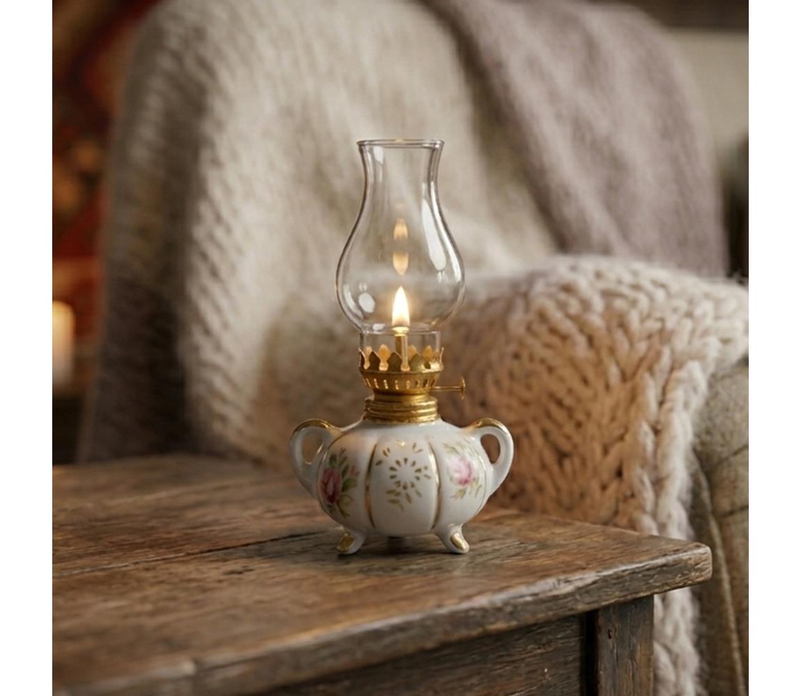 Brilagi - Petrolejová lampa MERLIN biela/zlatá 8590828169437