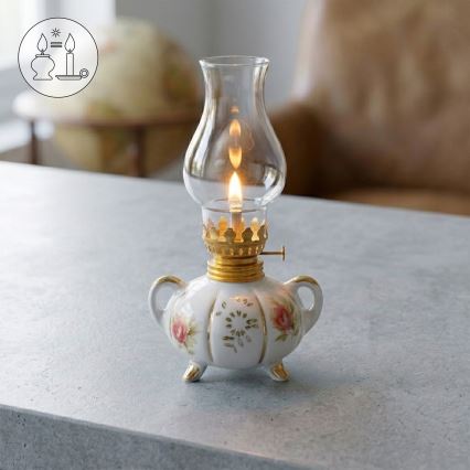 Brilagi - Petrolejová lampa MERLIN biela/zlatá