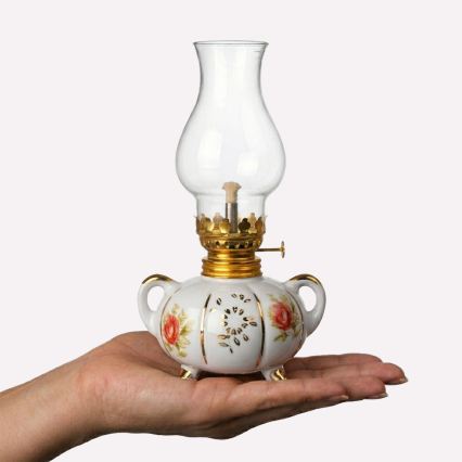 Brilagi - Petrolejová lampa MERLIN biela/zlatá
