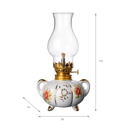 Brilagi - Petrolejová lampa MERLIN biela/zlatá