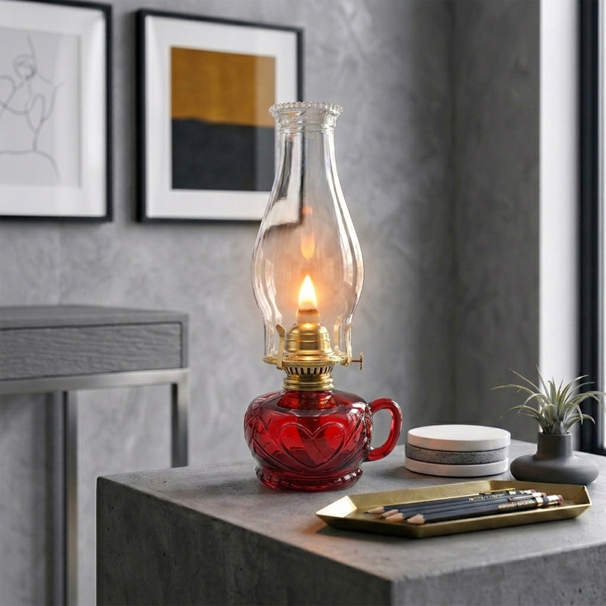 Brilagi - Petrolejová lampa MERLIN červená