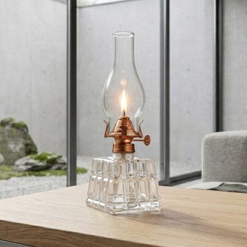 Brilagi - Petrolejová lampa MERLIN číra/bronzová/patina
