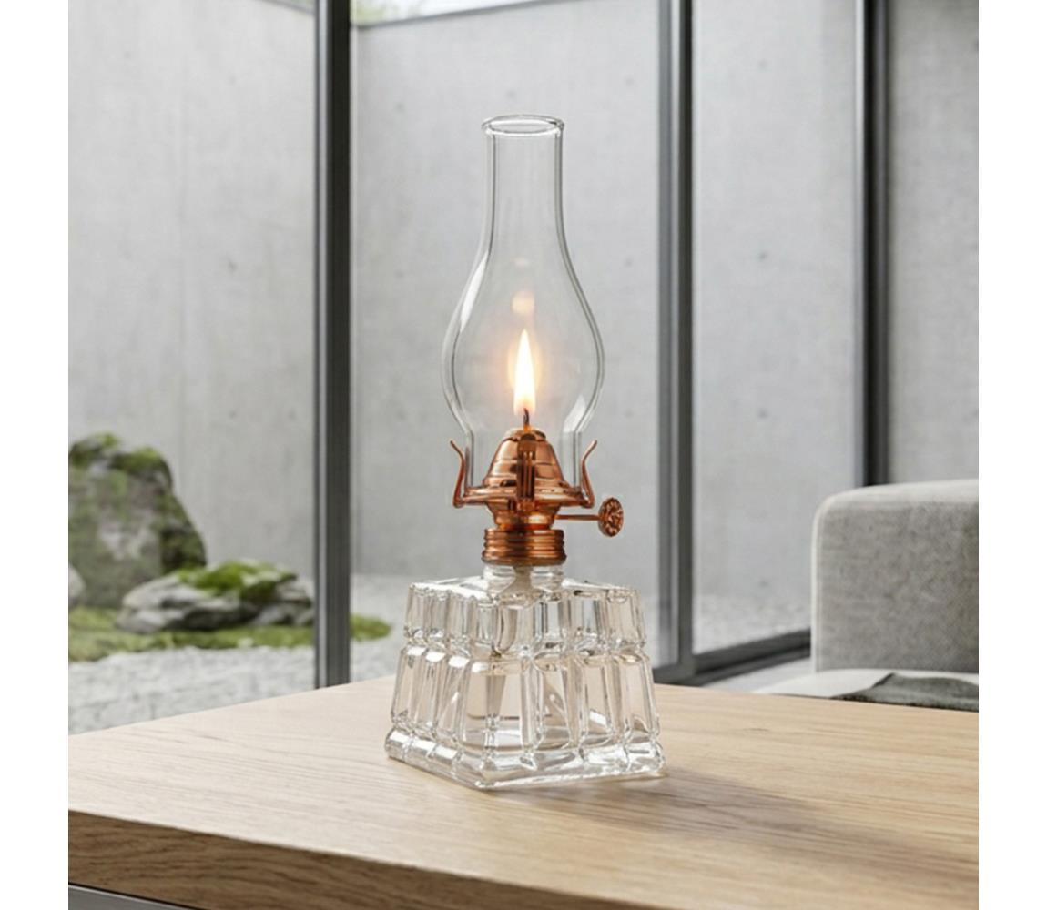 Brilagi - Petrolejová lampa MERLIN číra/bronzová/patina 8590828169352