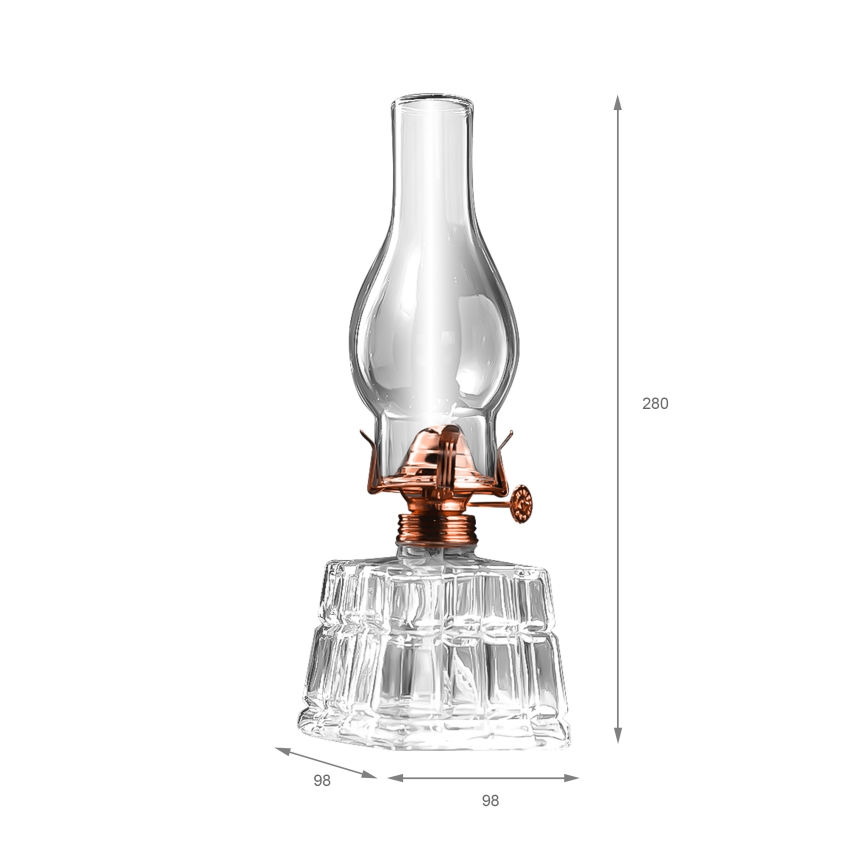 Brilagi - Petrolejová lampa MERLIN číra/bronzová/patina