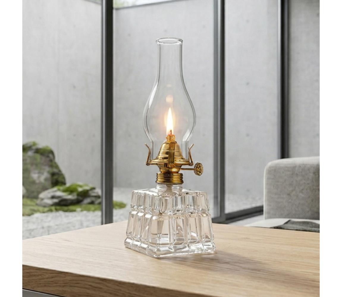 Brilagi - Petrolejová lampa MERLIN číra/zlatá 8590828169345