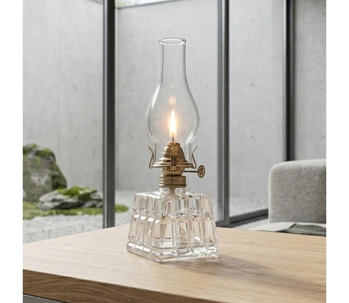 Brilagi - Petrolejová lampa MERLIN číra/zlatá/patina 8590828169369