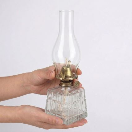 Brilagi - Petrolejová lampa MERLIN číra/zlatá/patina
