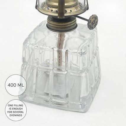 Brilagi - Petrolejová lampa MERLIN číra/zlatá/patina