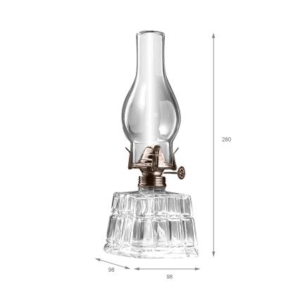 Brilagi - Petrolejová lampa MERLIN číra/zlatá/patina