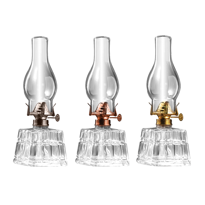 Brilagi - Petrolejová lampa MERLIN číra/zlatá/patina