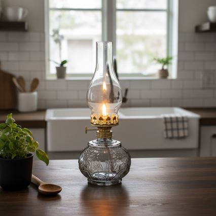 Brilagi - Petrolejová lampa MERLIN dymová/šedá