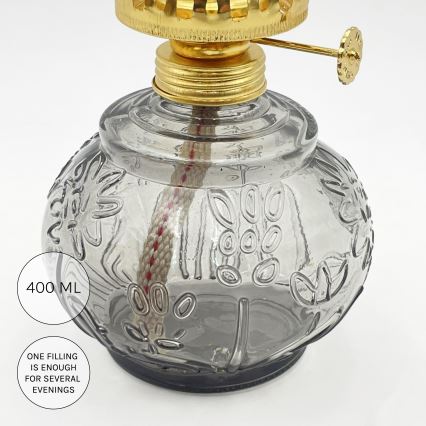 Brilagi - Petrolejová lampa MERLIN dymová/šedá