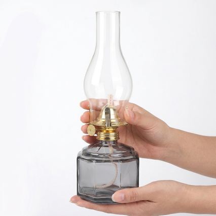 Brilagi - Petrolejová lampa MERLIN dymová/sivá