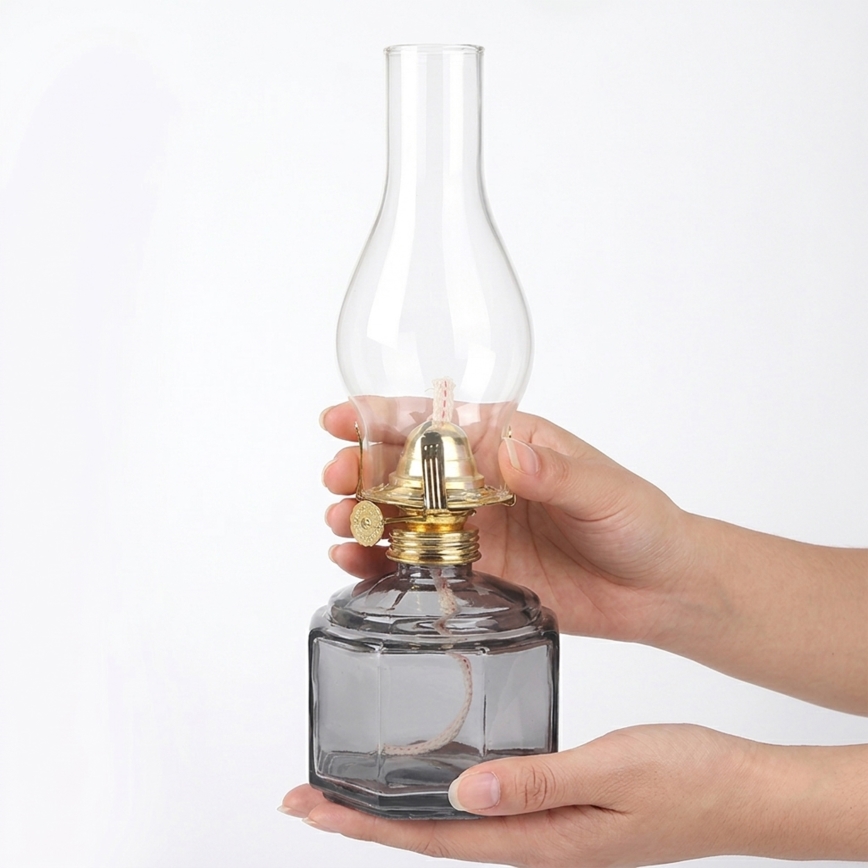 Brilagi - Petrolejová lampa MERLIN dymová/sivá