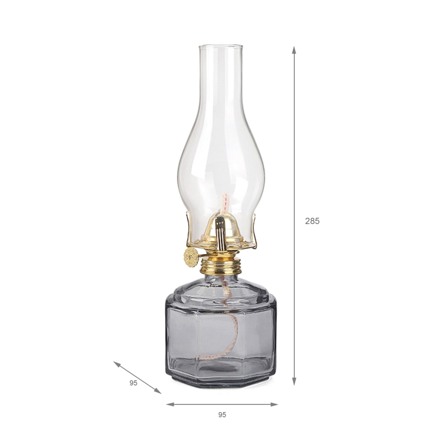 Brilagi - Petrolejová lampa MERLIN dymová/sivá