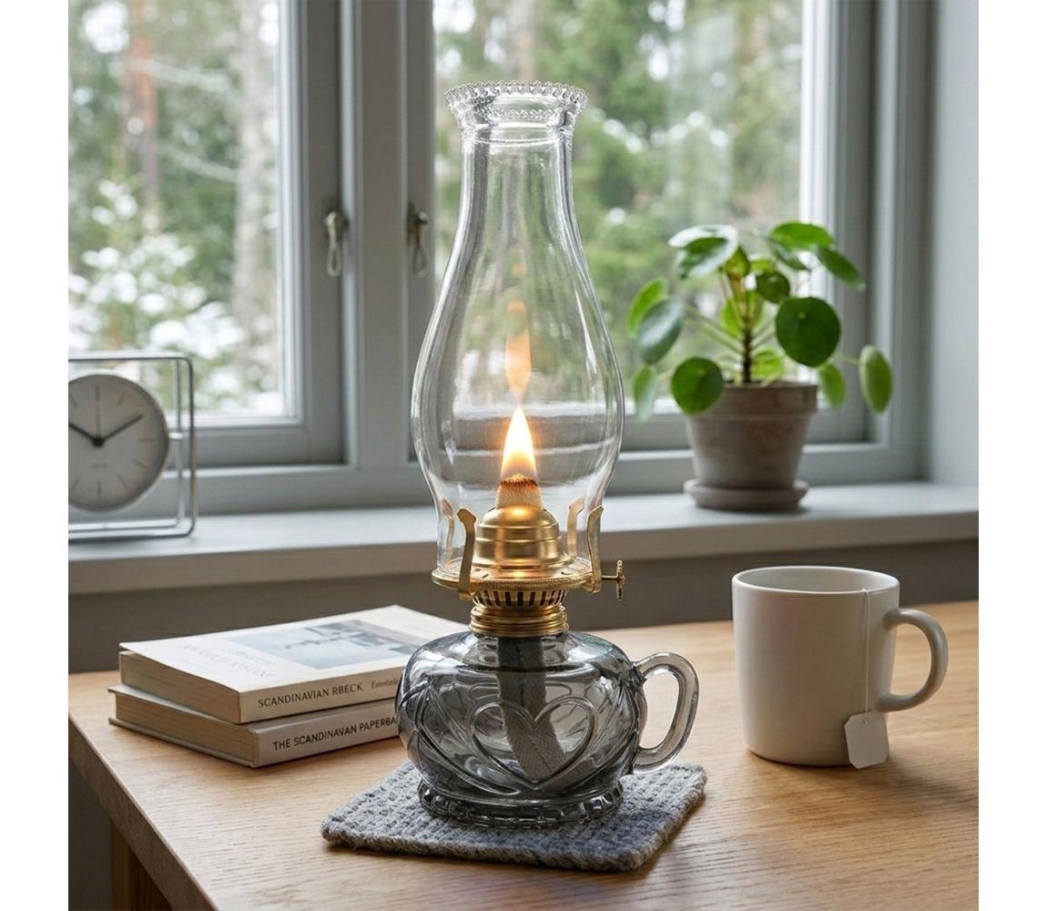 Brilagi - petrolejová lampa MERLIN dymová/sivá 8590828169284