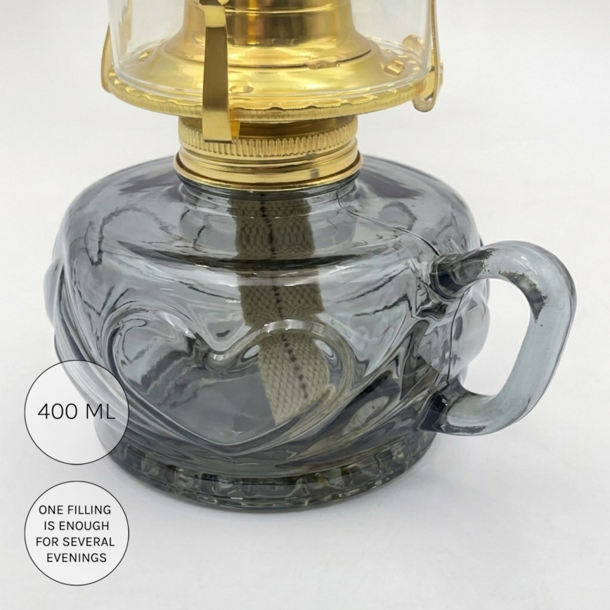 Brilagi - Petrolejová lampa MERLIN dymová/sivá