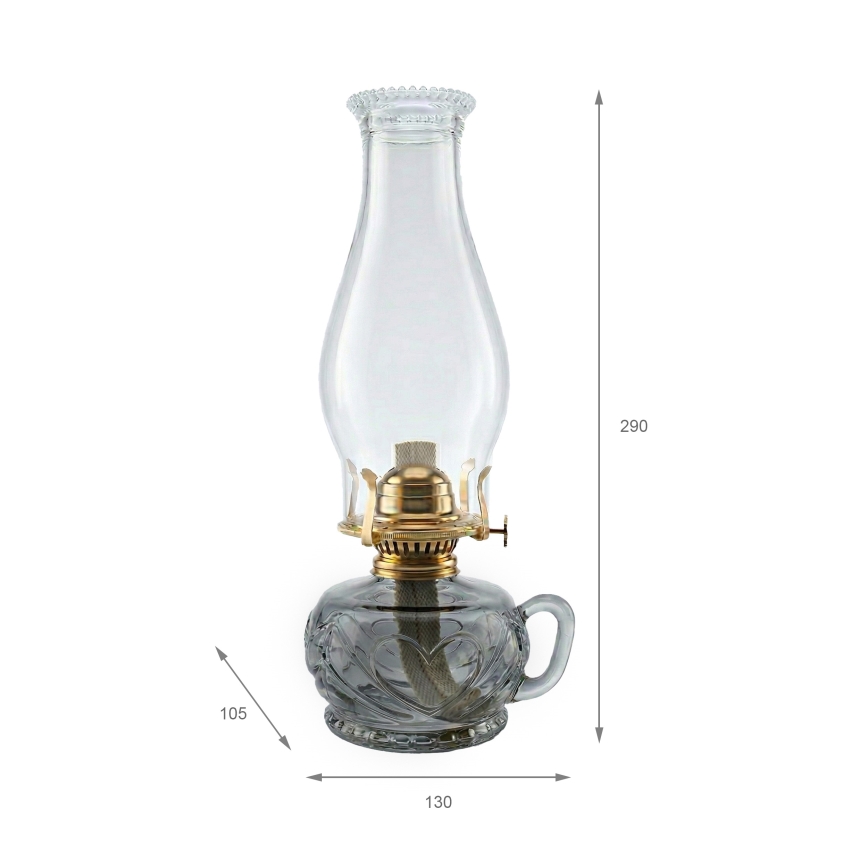 Brilagi - Petrolejová lampa MERLIN dymová/sivá