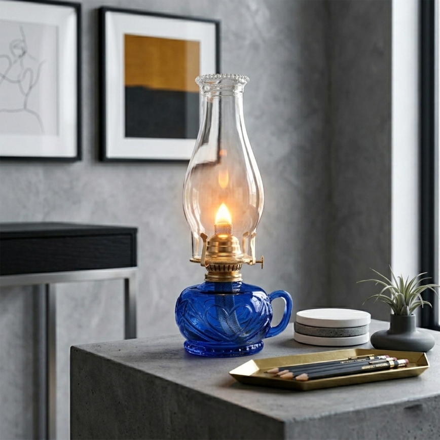 Brilagi - Petrolejová lampa MERLIN modrá
