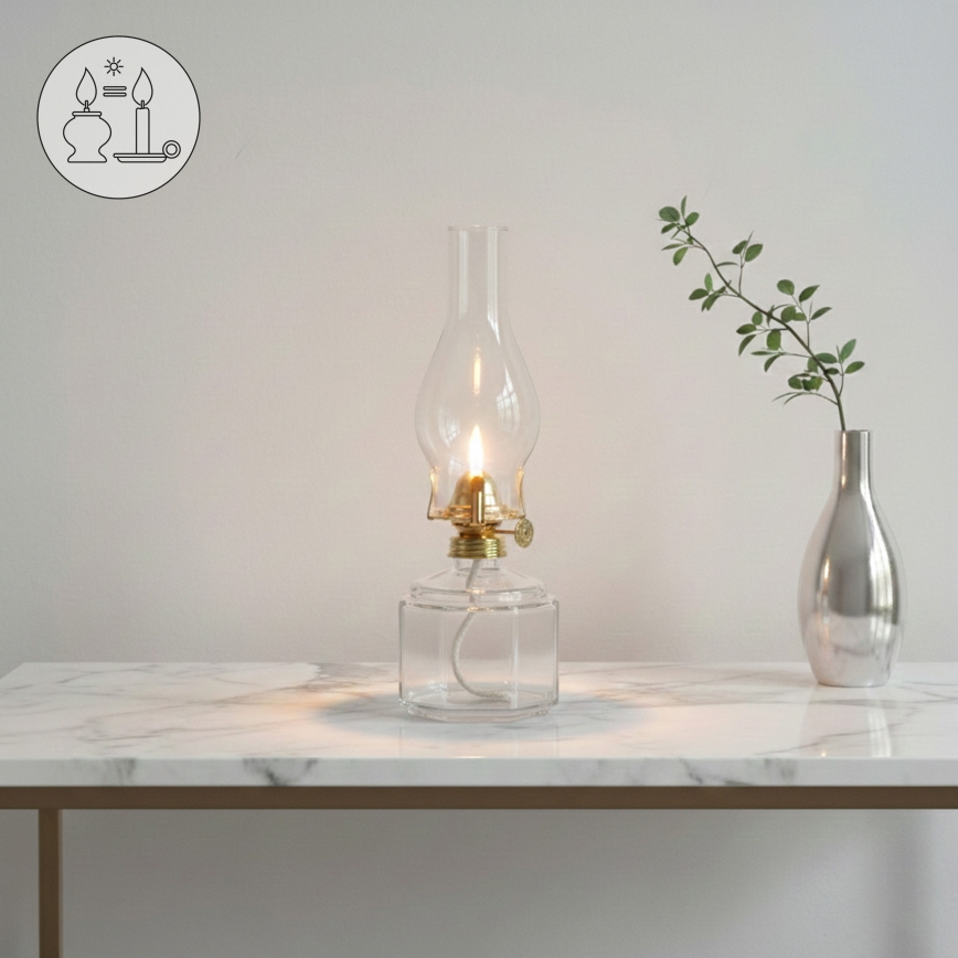 Brilagi - Petrolejová lampa MERLIN priehľadná