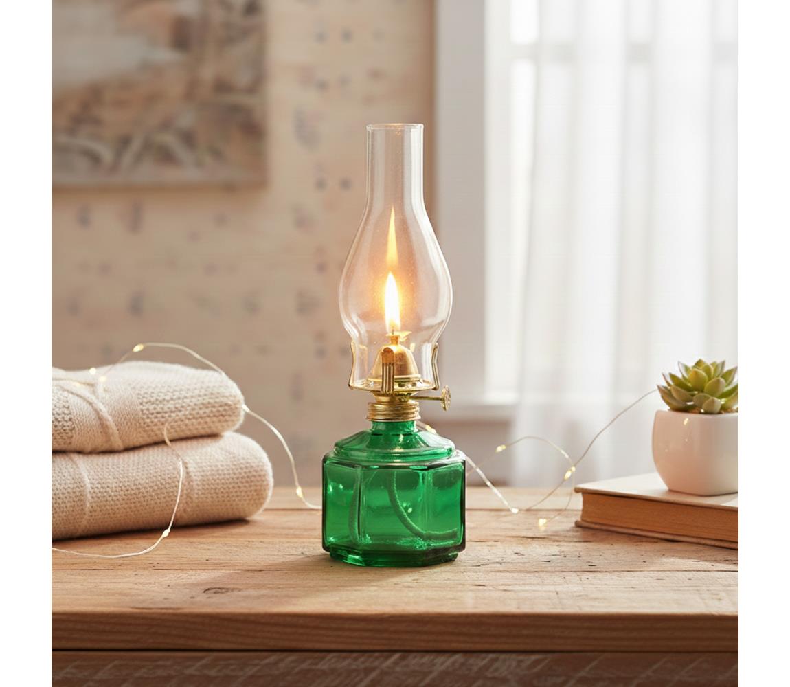 Brilagi - Petrolejová lampa MERLIN zelená 8590828169161