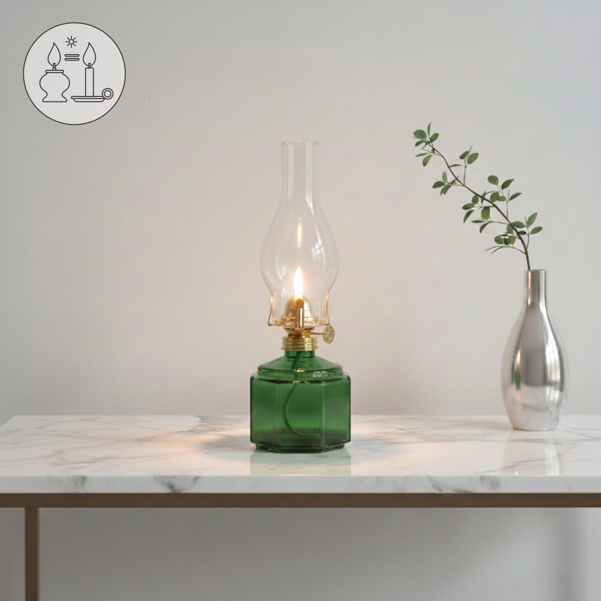 Brilagi - Petrolejová lampa MERLIN zelená