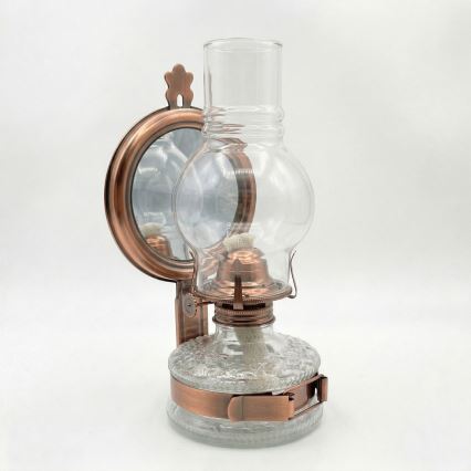 Brilagi - Petrolejová lampa so zrkadlom MERLIN bronzová/patina