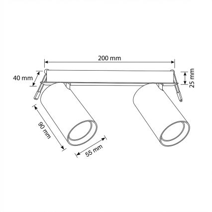 Brilagi - Podhľadové svietidlo SELE 2xGU10/30W/230V biela