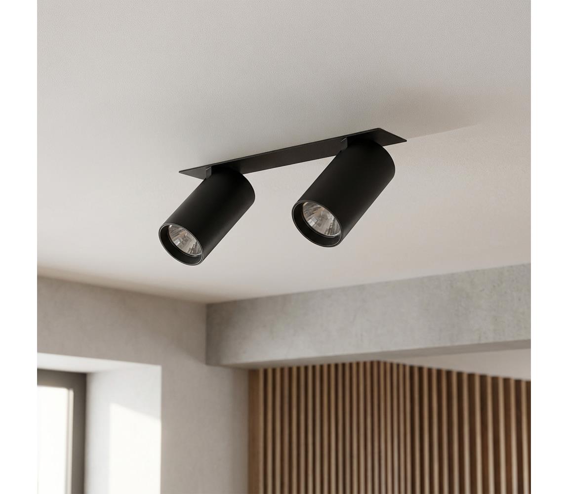 Brilagi - Podhľadové svietidlo SELE 2xGU10/30W/230V čierne WO-SELE-RD05-BKL-OEM