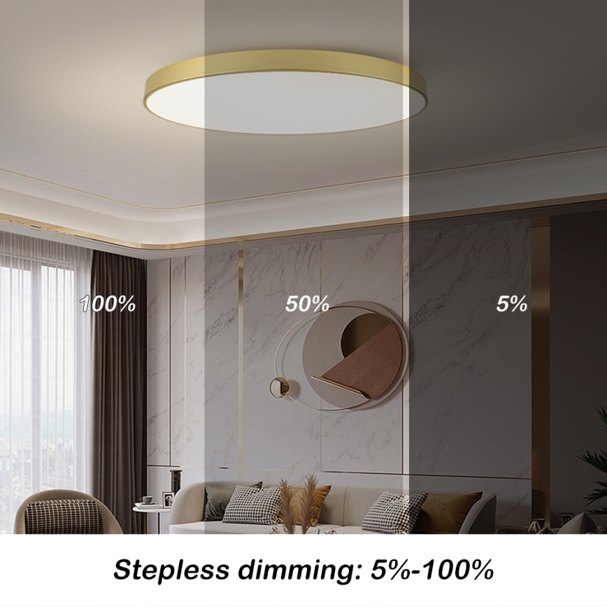 Brilagi - Stmievateľné LED stropné svietidlo POOL SMART LED/180W/230V 3000-6000K 120 cm zlaté Wi-Fi Tuya + diaľkové ovládanie