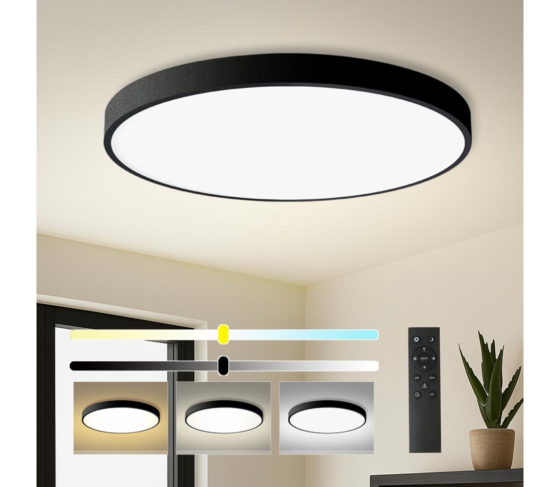 Brilagi - POOL SMART stmievateľné LED svietidlo 128 W/230 V, priemer 100 cm, Wi‑Fi Tuya, čierne + diaľkový ovládač BRI358