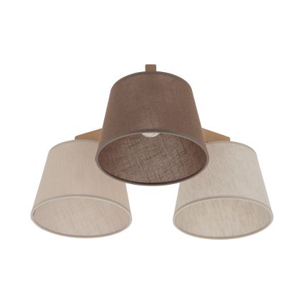 Brilagi - Prisadené stropné svietidlo LATTE SABIA 3xE27/15W/230V borovica/mix