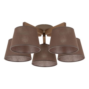 Brilagi - Prisadené stropné svietidlo LATTE SABIA 5xE27/15W/230V borovica/hnedá