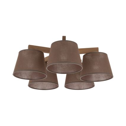 Brilagi - Prisadené stropné svietidlo LATTE SABIA 5xE27/15W/230V borovica/hnedá