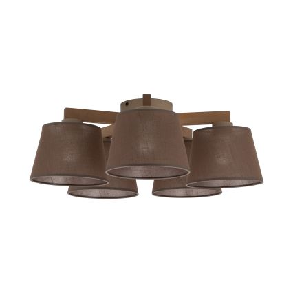 Brilagi - Prisadené stropné svietidlo LATTE SABIA 5xE27/15W/230V borovica/hnedá