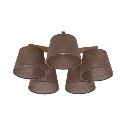 Brilagi - Prisadené stropné svietidlo LATTE SABIA 5xE27/15W/230V borovica/hnedá