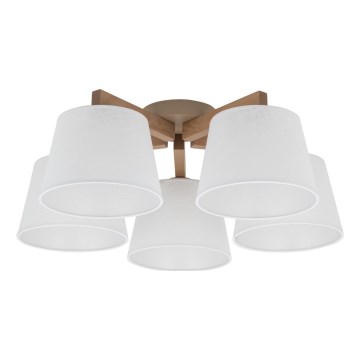 Brilagi - Prisadené stropné svietidlo LATTE SABIA 5xE27/60W/230V borovica/biela