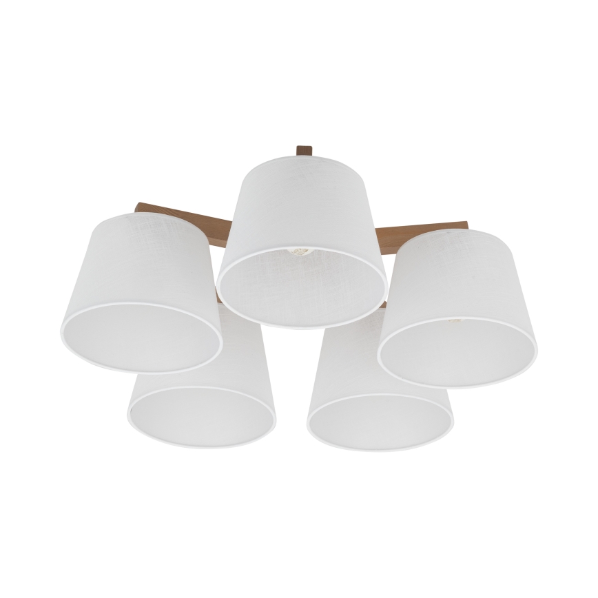 Brilagi - Prisadené stropné svietidlo LATTE SABIA 5xE27/60W/230V borovica/biela
