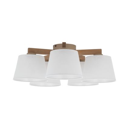 Brilagi - Prisadené stropné svietidlo LATTE SABIA 5xE27/60W/230V borovica/biela