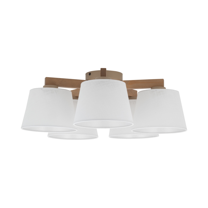 Brilagi - Prisadené stropné svietidlo LATTE SABIA 5xE27/60W/230V borovica/biela
