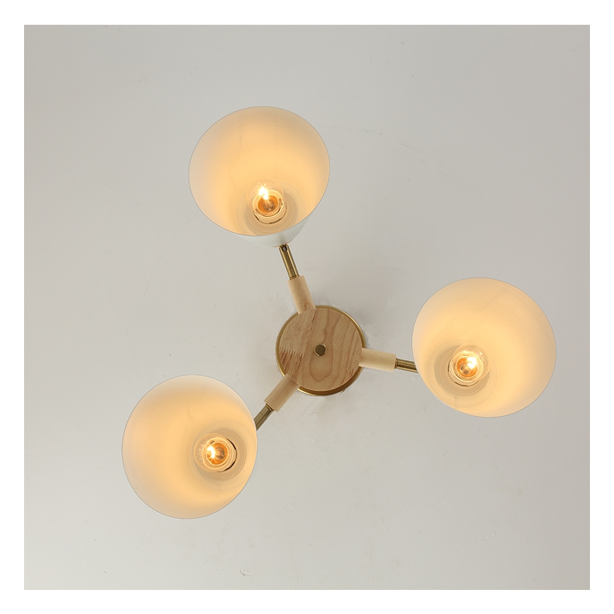 Brilagi - Prisadené stropné svietidlo LUND WOOD 3xE27/40W/230V pr. 50 cm kaučukovník